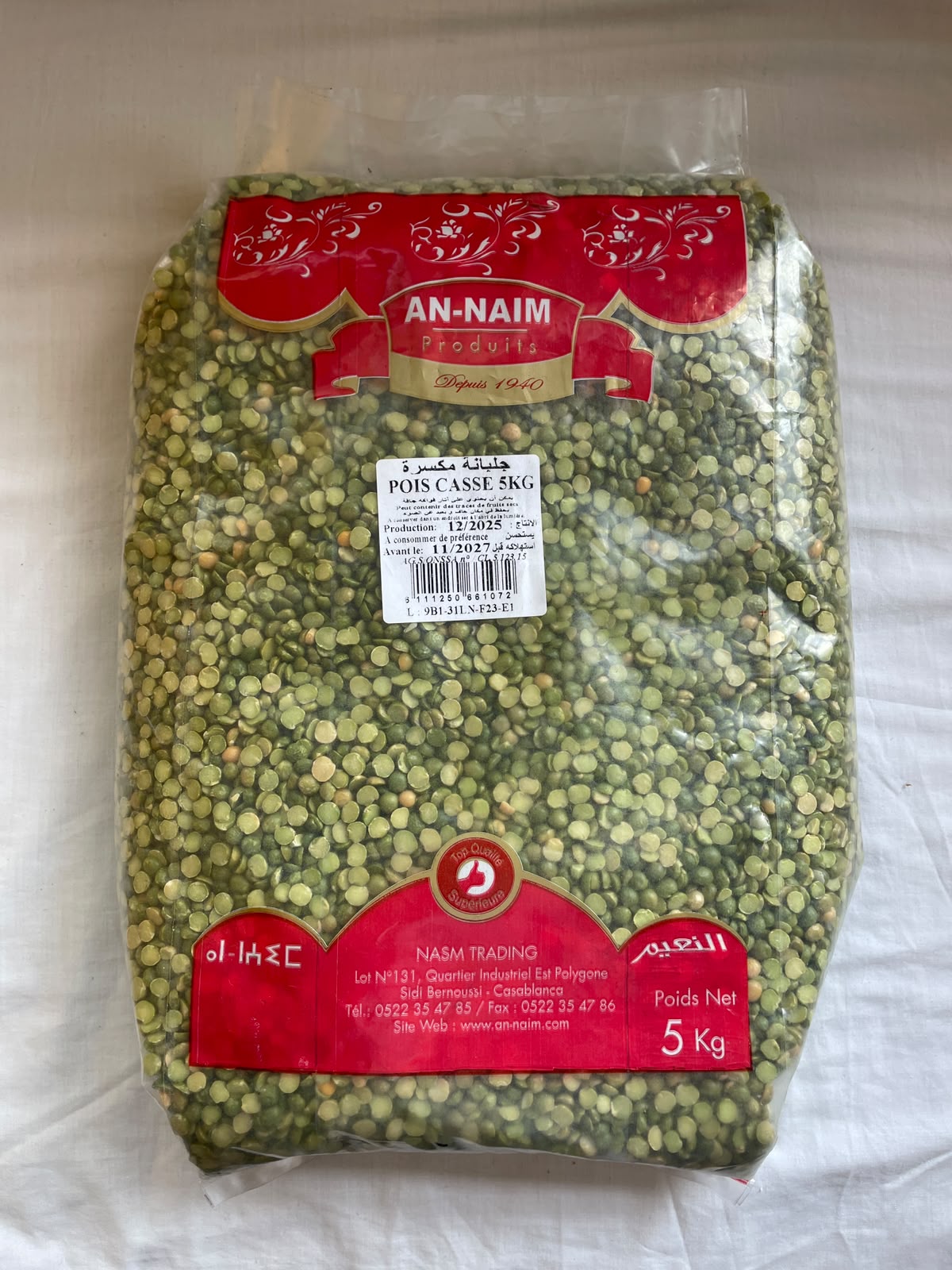 Pois Cassé An-Naim 5kg - Hochwertige Erbsen für traditionelle marokkanische Gerichte