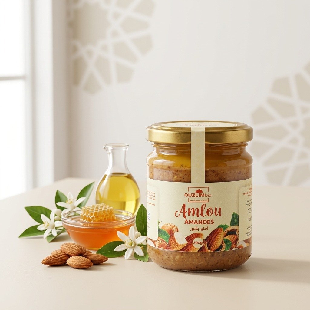 Marokkanisches Bio-Amlou Mandeln (200g) – OUZLIM Bio Traditioneller Aufstrich mit Arganöl & Honig – Bild 2